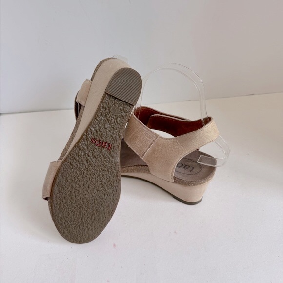 Taos Carousel Tan Leather Wedge Ankle Strap Comfort Sandals Size EU 37 - Picture 8 of 10